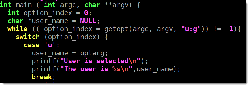 using getopt in C programming